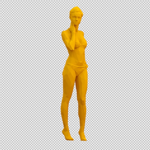 PSD render 3d isométrico femenino