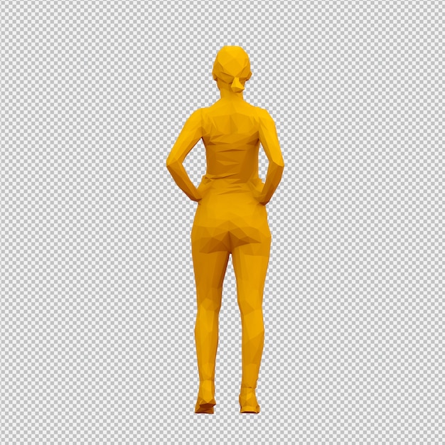 Render 3D isométrico femenino