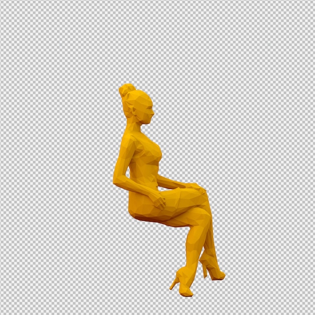 PSD render 3d isométrico femenino