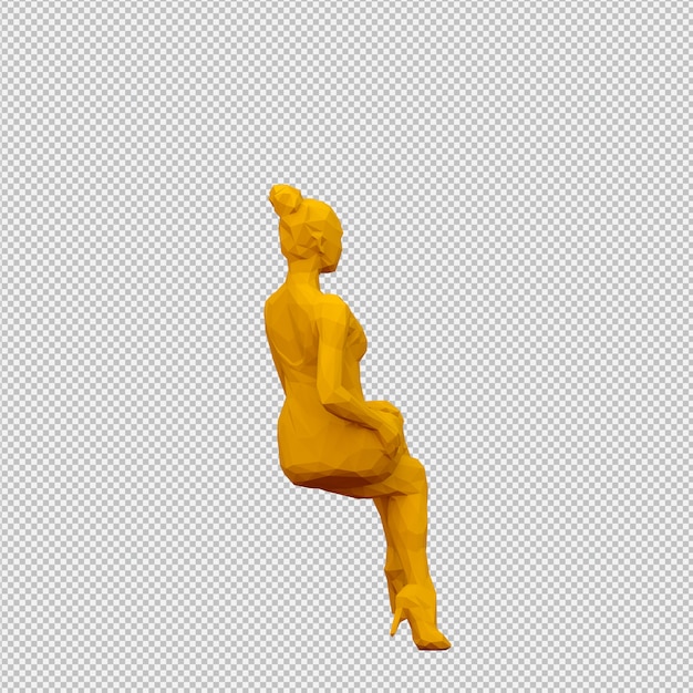 Render 3d isométrico femenino