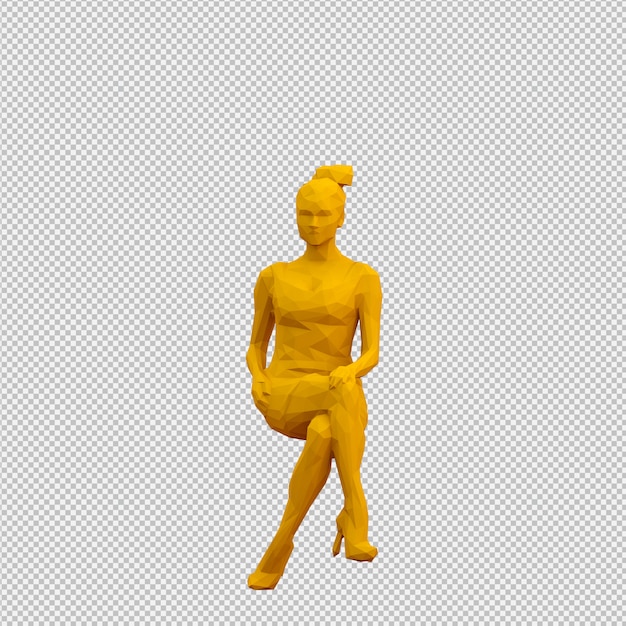 Render 3D isométrico femenino