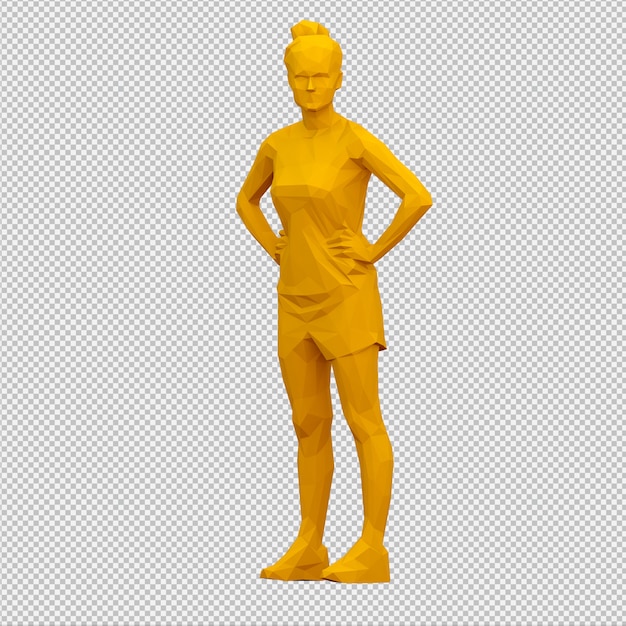 PSD render 3d isométrico femenino