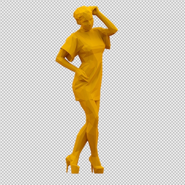 Render 3D isométrico femenino