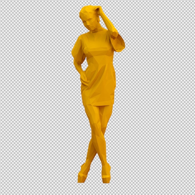 PSD render 3d isométrico femenino