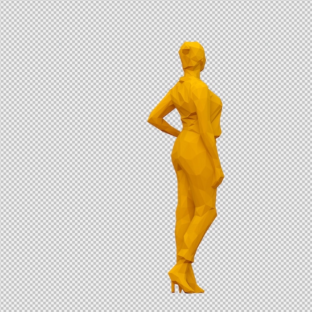 PSD render 3d isométrico femenino