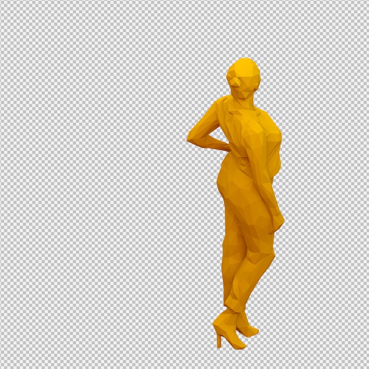 PSD render 3d isométrico femenino