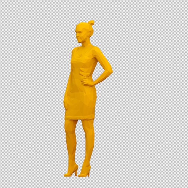 PSD render 3d isométrico femenino