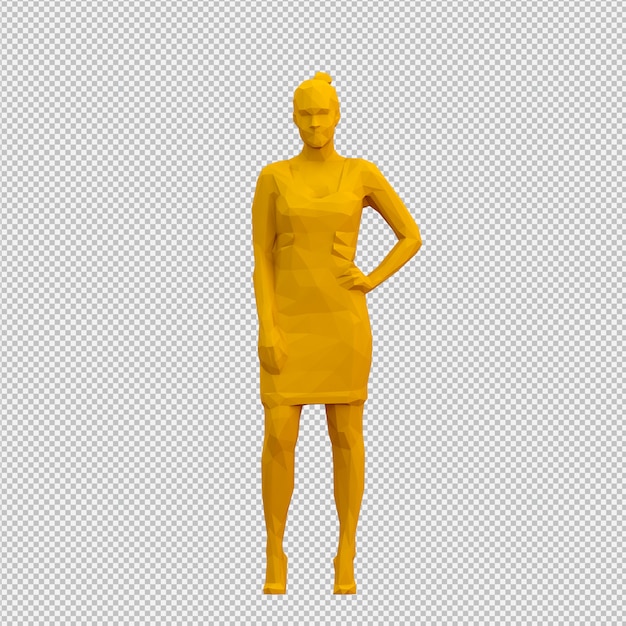 Render 3D isométrico femenino