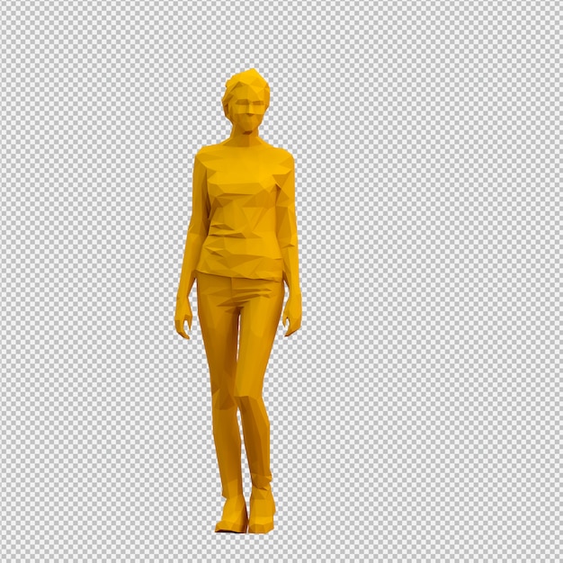 PSD render 3d isométrico femenino