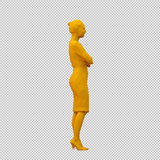 Render 3D isométrico femenino