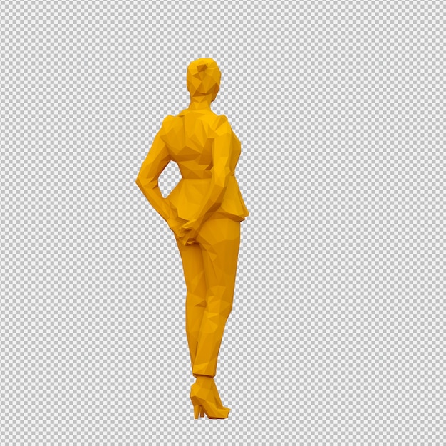 PSD render 3d isométrico femenino