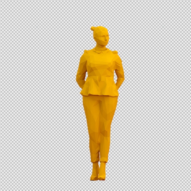 Render 3D isométrico femenino