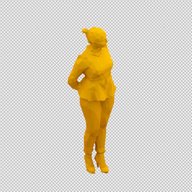 PSD render 3d isométrico femenino