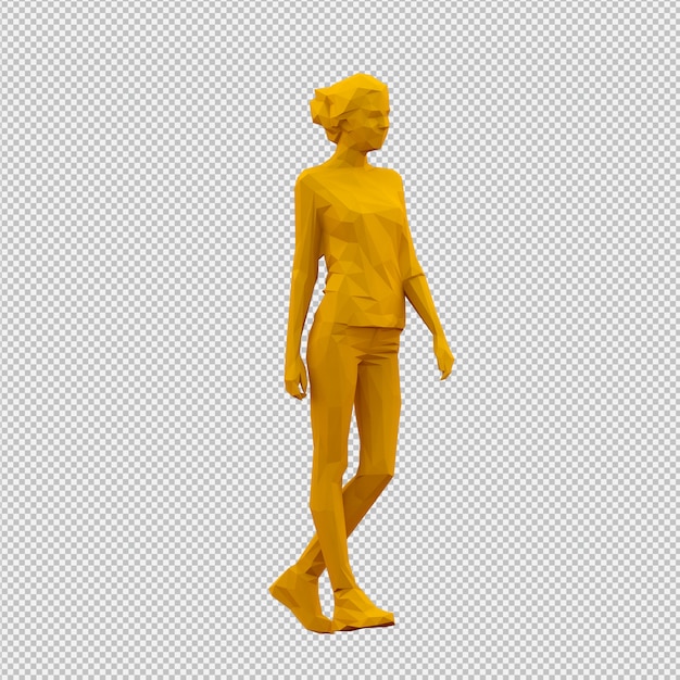 Render 3D isométrico femenino