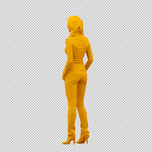 Render 3d isométrico femenino