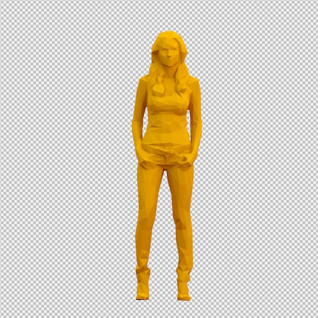 PSD render 3d isométrico femenino