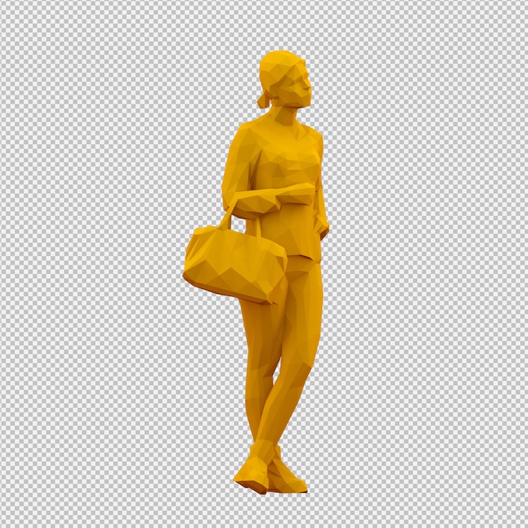 PSD render 3d isométrico femenino
