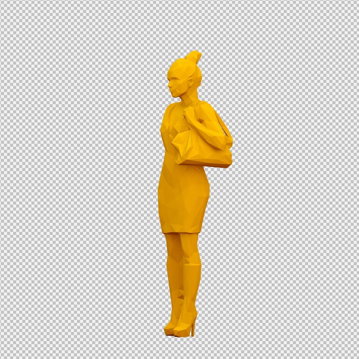 PSD render 3d isométrico femenino