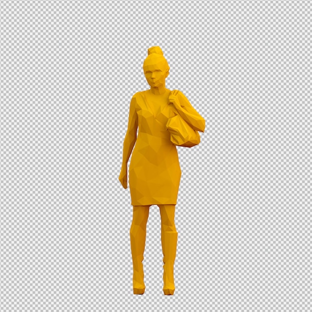 PSD render 3d isométrico femenino