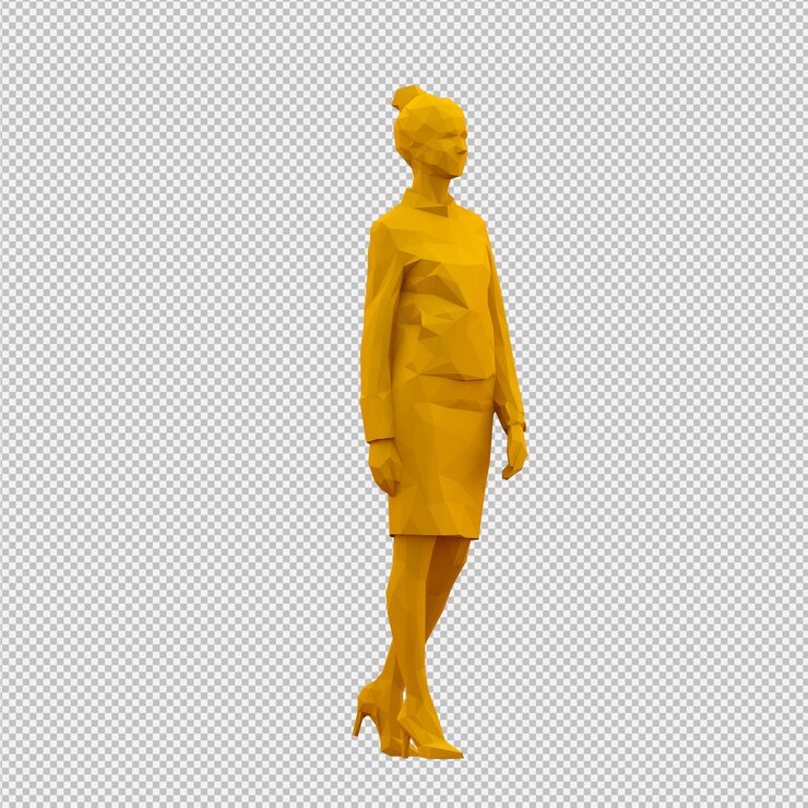 PSD render 3d isométrico femenino