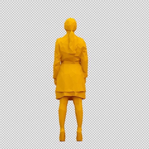 Render 3d isométrico femenino