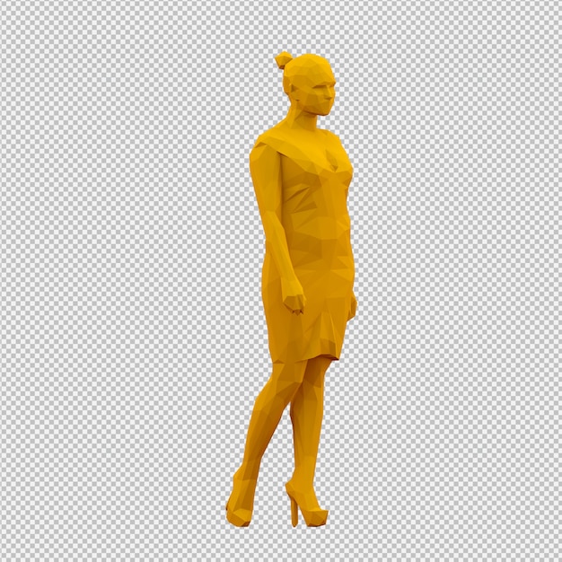 PSD render 3d isométrico femenino