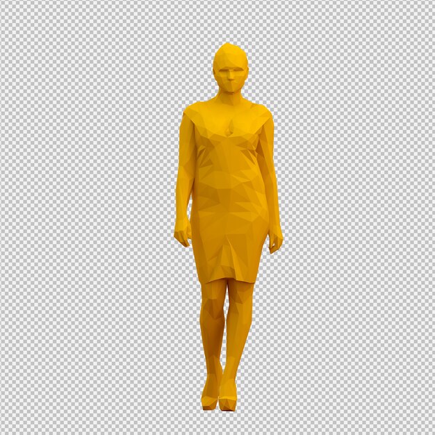 PSD render 3d isométrico femenino