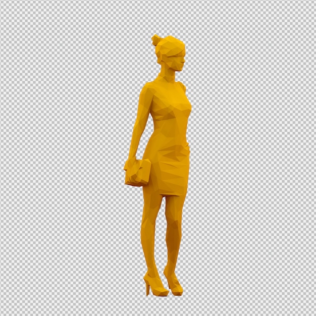 PSD render 3d isométrico femenino