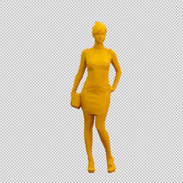 PSD render 3d isométrico femenino