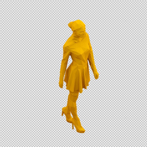 PSD render 3d isométrico femenino