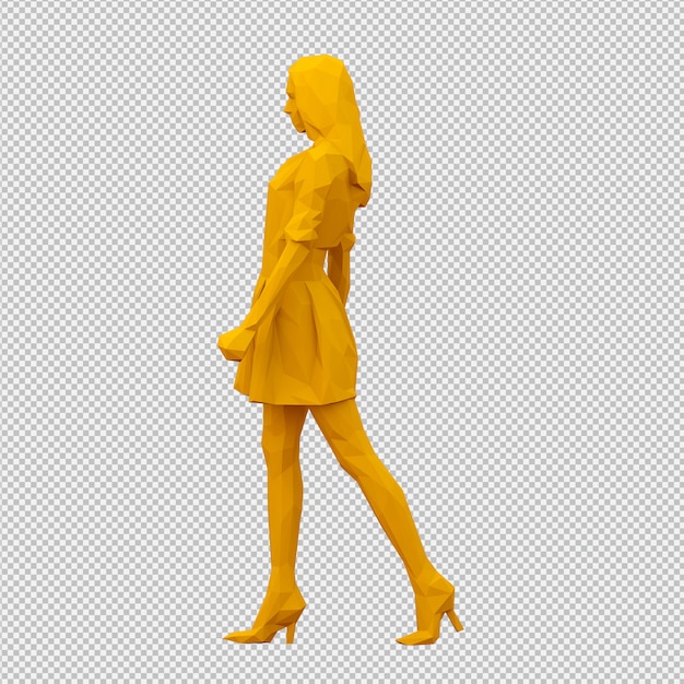 Render 3D isométrico femenino
