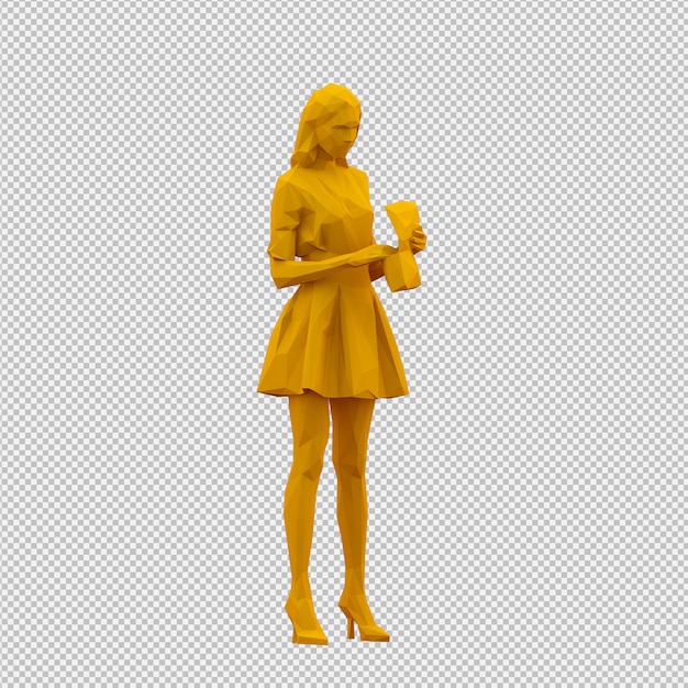 Render 3d isométrico femenino