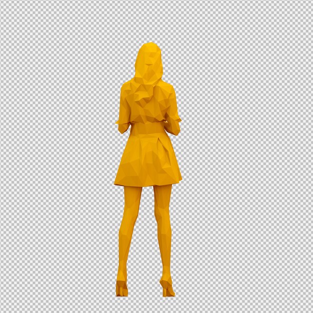 Render 3D isométrico femenino