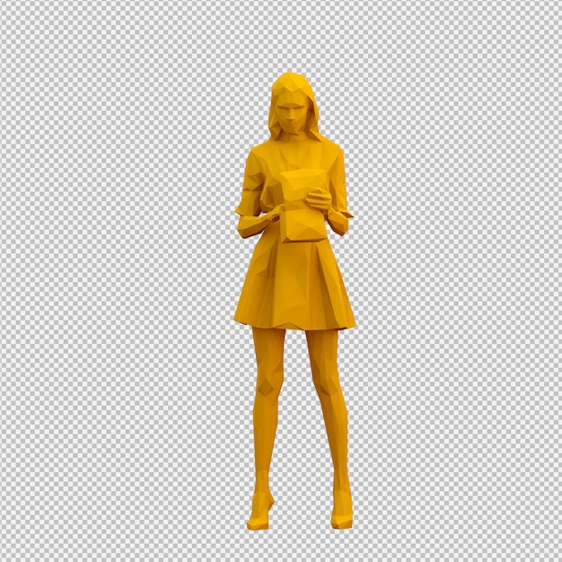 PSD render 3d isométrico femenino