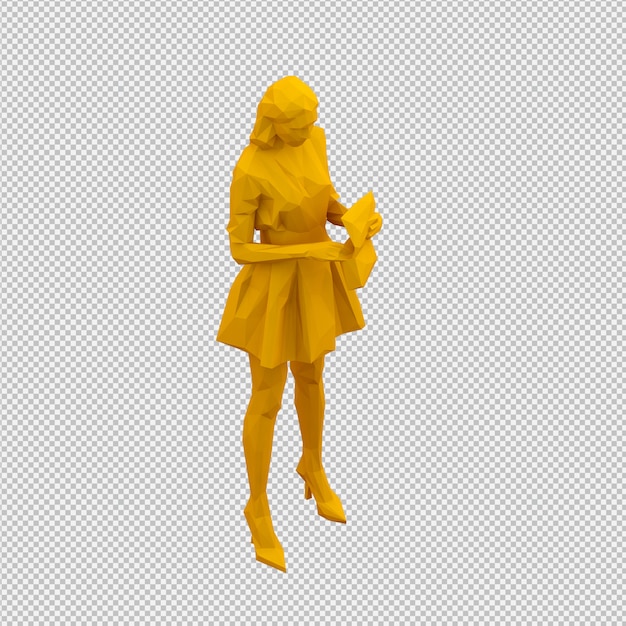 Render 3D isométrico femenino