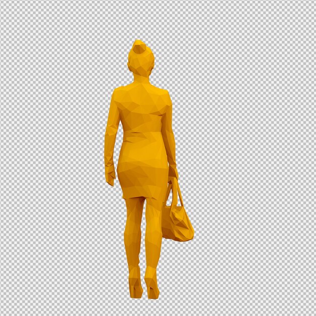 Render 3D isométrico femenino