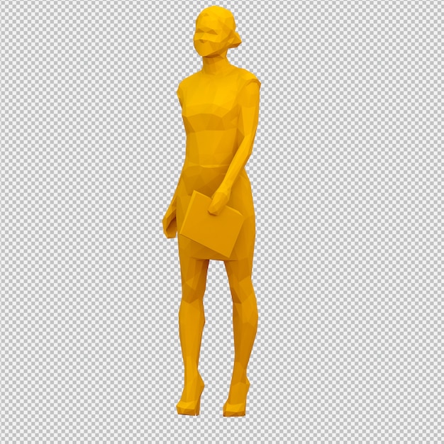 Render 3D isométrico femenino