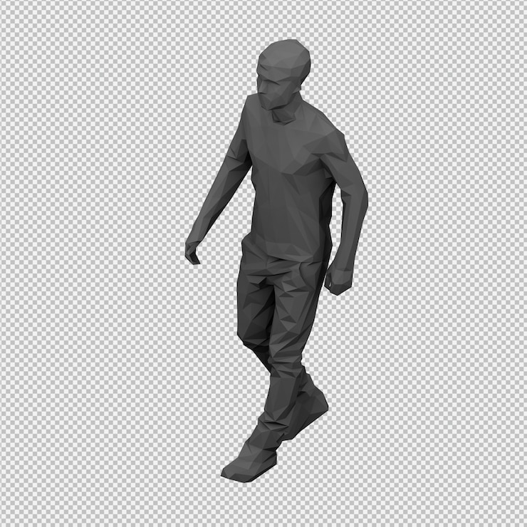 PSD render 3d isométrico masculino
