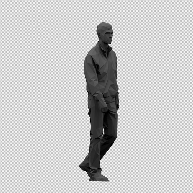 Render 3D isométrico masculino
