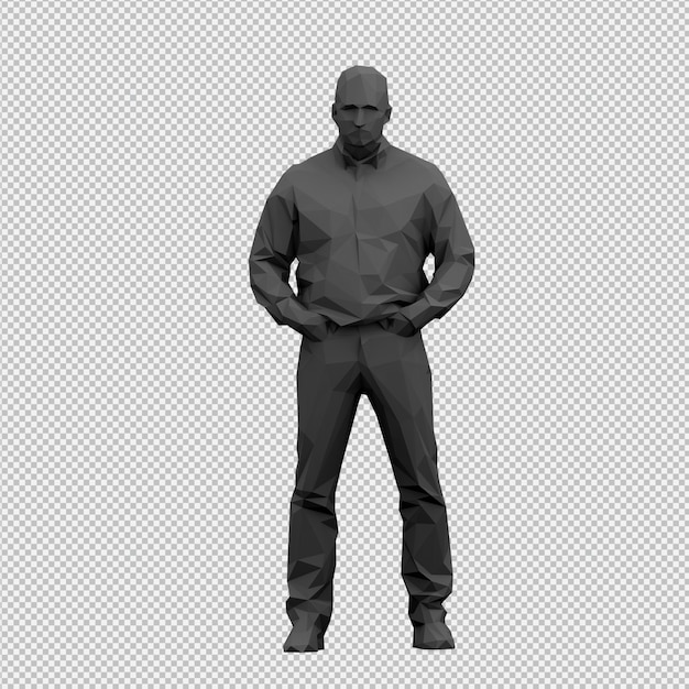 Render 3D isométrico masculino
