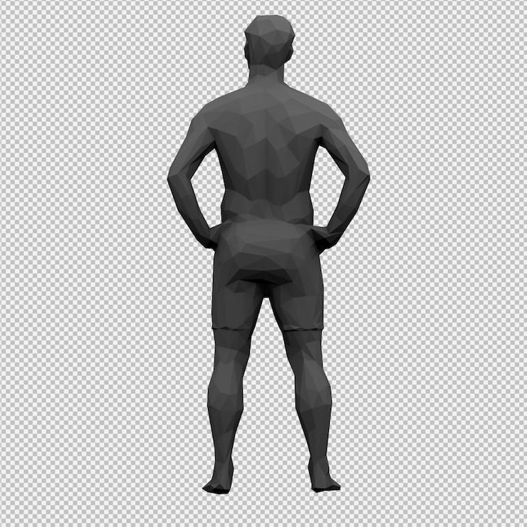 PSD render 3d isométrico masculino