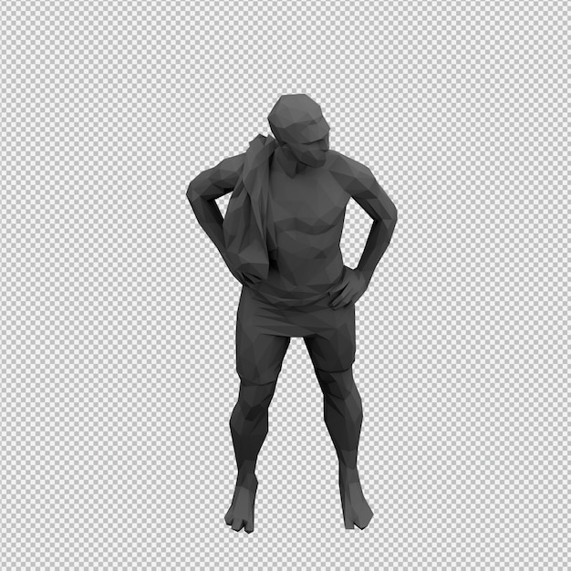 PSD render 3d isométrico masculino