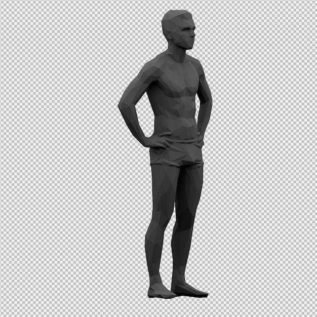 Render 3d isométrico masculino