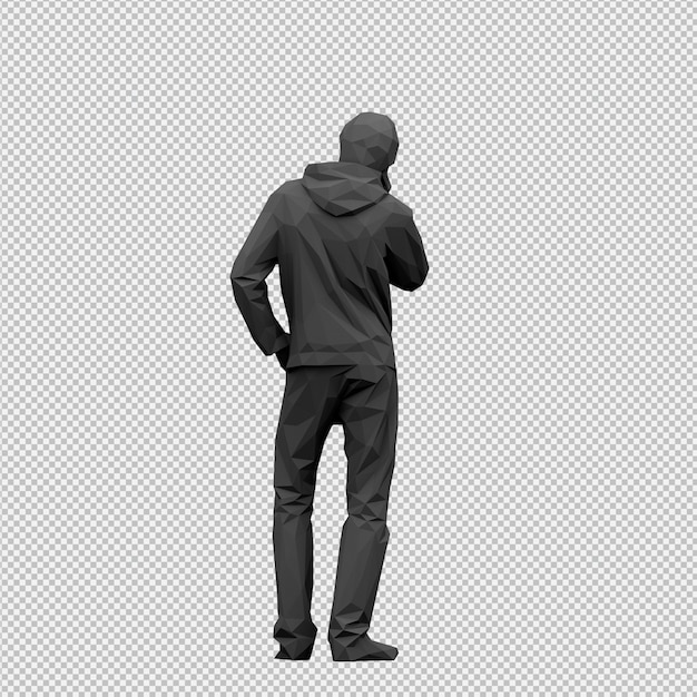 Render 3D isométrico masculino