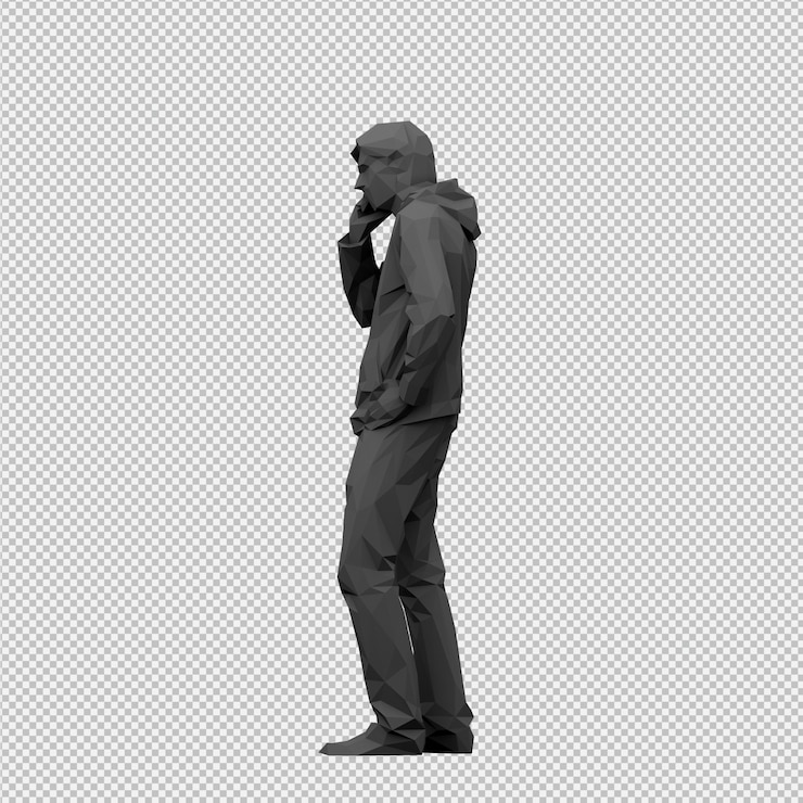 PSD render 3d isométrico masculino