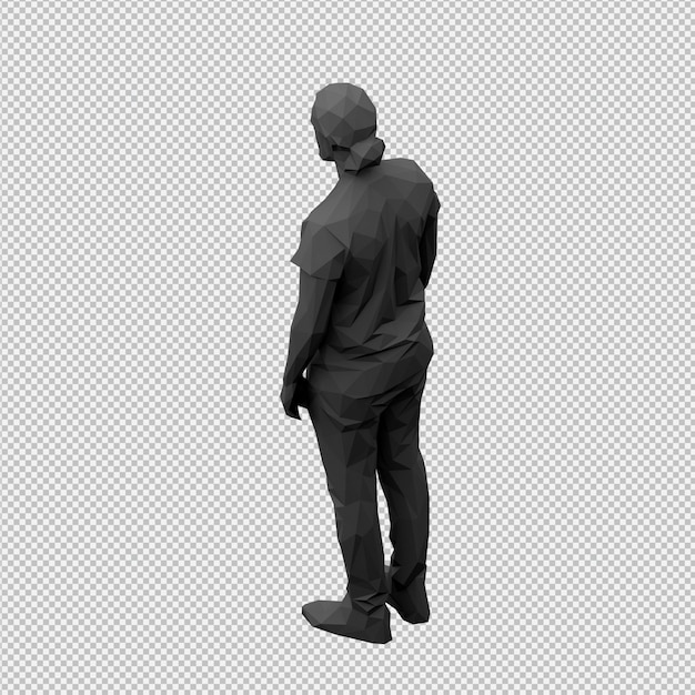 Render 3D isométrico masculino