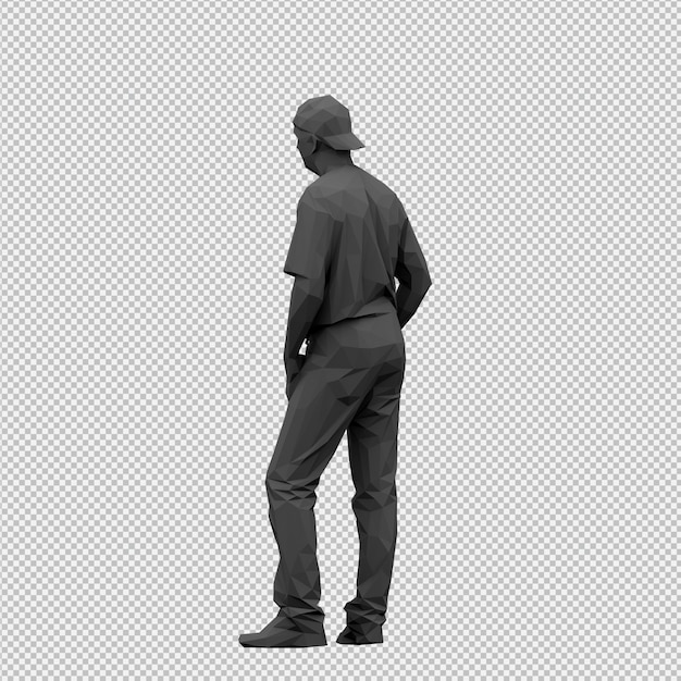 Render 3D isométrico masculino