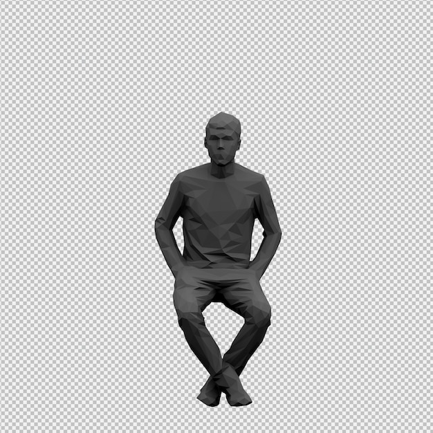 Render 3D isométrico masculino