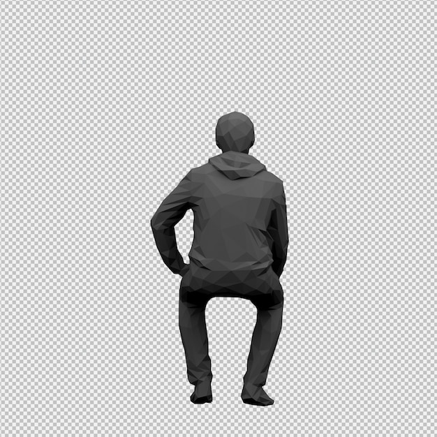 Render 3D isométrico masculino