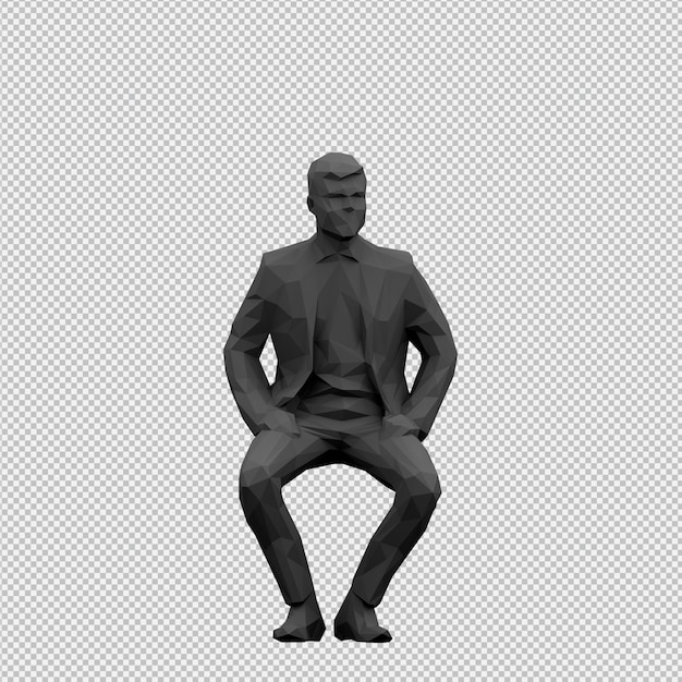 Render 3D isométrico masculino